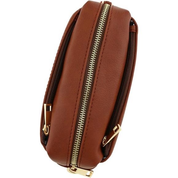 Cute Womens Vegan Leather Triple Zip Small Crossbody Bag - Picture 3 of 6